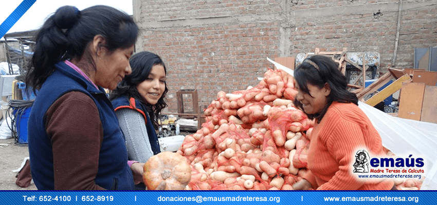 Emaús Madre teresa de Calcuta Donación Vegetales
