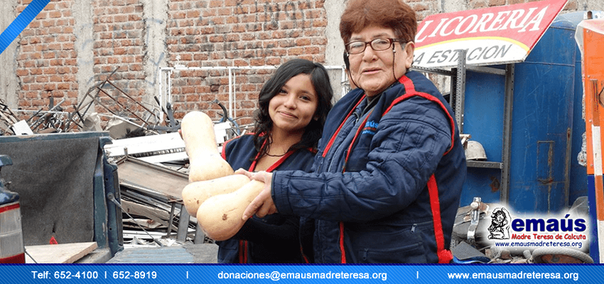 Emaús Madre teresa de Calcuta Donación Vegetales