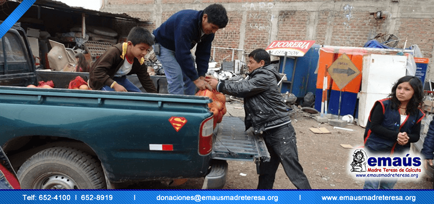 Emaús Madre teresa de Calcuta Donación Vegetales