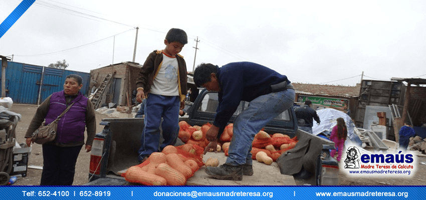 Emaús Madre teresa de Calcuta Donación Vegetales
