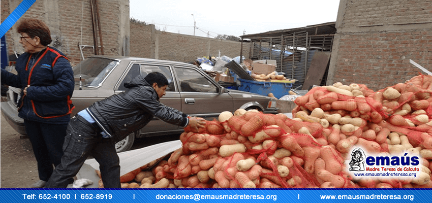 Emaús Madre teresa de Calcuta Donación Vegetales