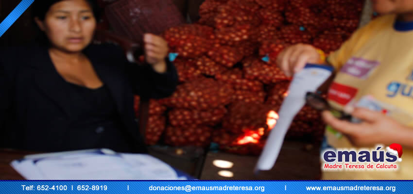 Emaús Madre teresa de Calcuta Donación cebollas