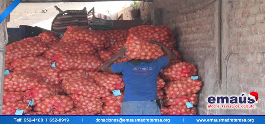 Emaús Madre teresa de Calcuta Donación cebollas